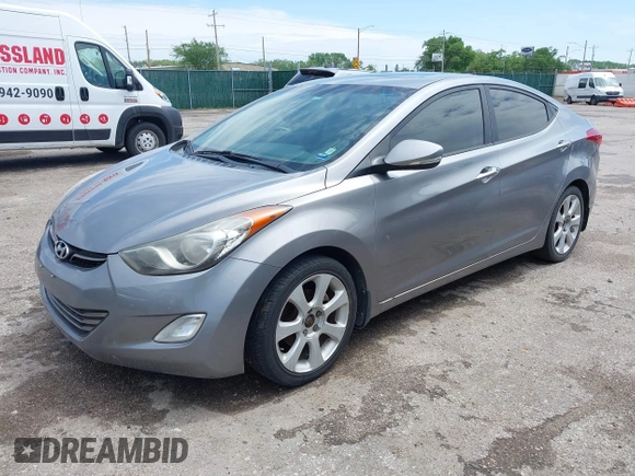 2012 Hyundai Elantra Limited with VIN KMHDH4AE5CU369859, listed as a IAAI auction lot 42095240 with 174,486 mi miles. Bid and sale history available at carsss.com. Image 2.