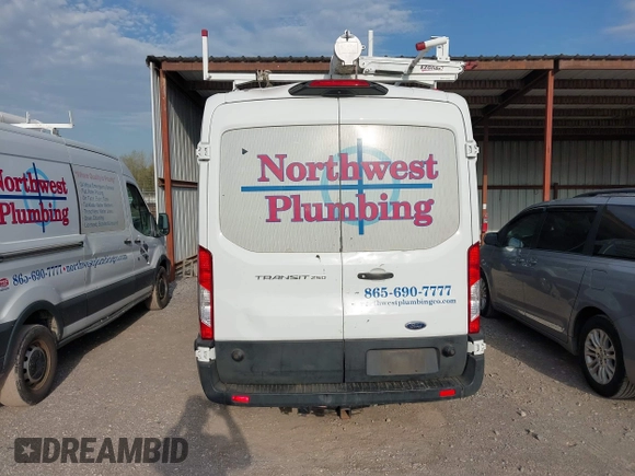 2019 Ford Transit with VIN 1FTYR2CM1KKA87353, listed as a IAAI auction lot 42074425 with 147,825 mi miles. Bid and sale history available at carsss.com. Image 16.