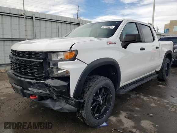 2020 Chevrolet Silverado 1500 Custom Trail Boss with VIN 3GCPYCEF9LG191567, listed as a Copart auction lot 50402525 with 81,834 mi miles and Salvage Title. Bid and sale history available at DreamBid. Image 1.