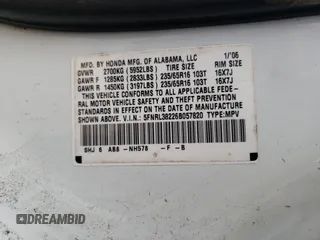 2006 Honda Odyssey LX with VIN 5FNRL38226B057820, listed as a Copart auction lot 48018655 with 233,755 mi miles and Salvage Title. Bid and sale history available at carsss.com. Image 15.