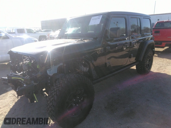 2024 Jeep Wrangler Sport S with VIN 1C4PJXDG3RW266909, listed as a IAAI auction lot 41242792 with 6,132 mi miles and . Bid and sale history available at DreamBid. Image 2.