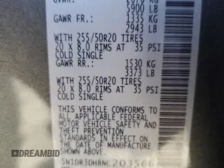 2022 Nissan Pathfinder Platinum z VIN 5N1DR3DH8NC203566, wystawiony jako Copart lot #88959685 z przebiegiem 43 585 mil mil oraz Szkoda całkowita • Salvage title. Historia ofert i sprzedaży dostępna na DreamBid. Obrazek 14.