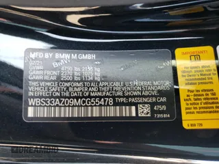 2021 BMW M4 Competition with VIN WBS33AZ09MCG55478, listed as a Copart auction lot 73495724 with 0 mi miles and Salvage Title. Bid and sale history available at carsss.com. Image 12.