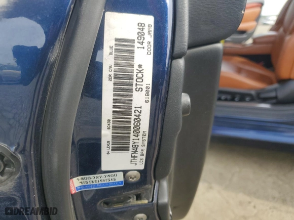 2004 Lexus SC 430 with VIN JTHFN48Y140060421, listed as a Copart auction lot 47295835 with 98,216 mi miles and Salvage Title. Bid and sale history available at carsss.com. Image 14.