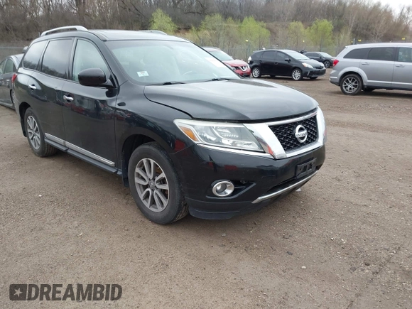 2014 Nissan Pathfinder SL with VIN 5N1AR2MM0EC663878, listed as a IAAI auction lot 42060502 with 130,296 mi miles. Bid and sale history available at carsss.com. Image 1.