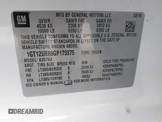 2016 GMC Sierra 2500HD Denali z VIN 1GT12UE88GF170375, wystawiony jako IAAI lot #41885873 z przebiegiem 150 108 mil mil oraz . Historia ofert i sprzedaży dostępna na DreamBid. Obrazek 9.
