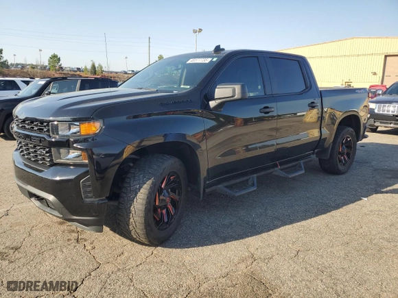2021 Chevrolet Silverado 1500 Custom with VIN 3GCPYBEK0MG411476, listed as a Copart auction lot 48377735 with 84,145 mi miles and Salvage Title. Bid and sale history available at carsss.com. Image 1.