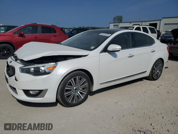 2014 Kia Cadenza Premium with VIN KNALN4D76E5157228, listed as a Copart auction lot 66576294 with 84,541 mi miles and Salvage Title. Bid and sale history available at carsss.com. Image 1.