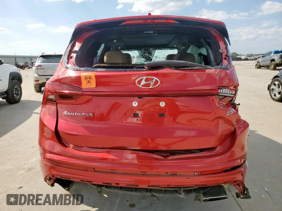 2023 Hyundai Santa Fe Calligraphy with VIN 5NMS54AL2PH581795, listed as a Copart auction lot 58316625 with 23,123 mi miles and Salvage title. Bid and sale history available at DreamBid. Image 6.