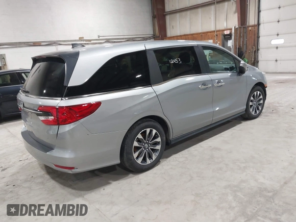 2024 Honda Odyssey EX-L with VIN 5FNRL6H68RB058253, listed as a IAAI auction lot 41721587 with 22,522 mi miles and . Bid and sale history available at DreamBid. Image 4.