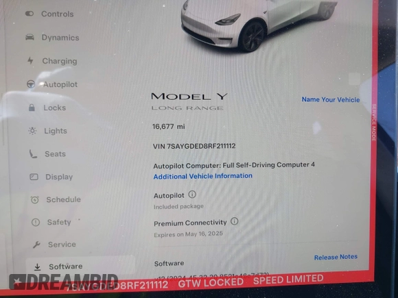 2024 Tesla Model Y с VIN 7SAYGDED8RF211112, выставлен на аукционе IAAI как лот 42176000 с пробегом 16 677 миль миль и . История ставок и продаж доступна на DreamBid. Изображение 7.