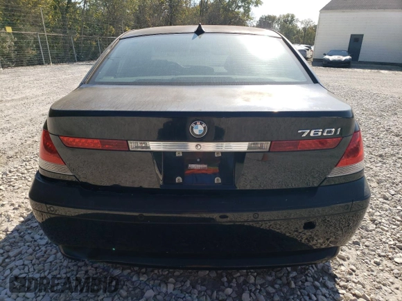 2005 BMW 7 Series with VIN WBAGL83585DC47066, listed as a Copart auction lot 75834464 with Not provided miles and Clean title. Bid and sale history available at DreamBid. Image 6.