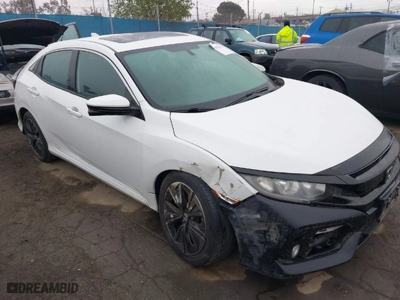 2017 Honda Civic Hatchback EX with VIN SHHFK7H54HU401656, listed as a IAAI auction lot 41924372 with 73,556 mi miles. Bid and sale history available at carsss.com. Image 1.