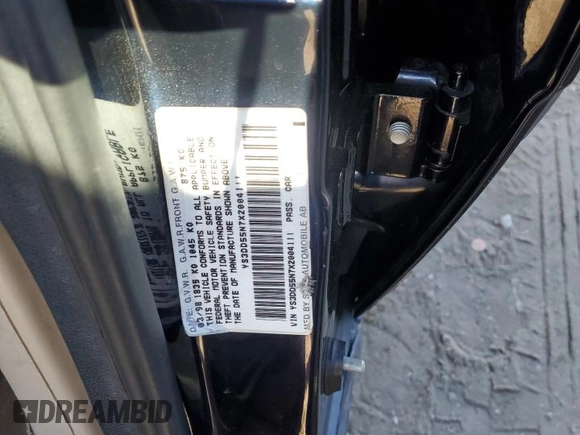 1999 Saab 9-3 z VIN YS3DD55N7X2004111, wystawiony jako Copart lot #73217004 z przebiegiem 211 071 mil mil oraz Nie do naprawy • Non repairable. Historia ofert i sprzedaży dostępna na DreamBid. Obrazek 12.