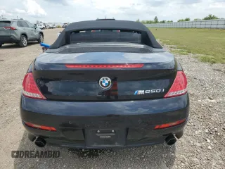 2010 BMW 6 Series 650i with VIN WBAEB5C59AC225342, listed as a Copart auction lot 63996494 with 53,656 mi miles and Salvage Title. Bid and sale history available at carsss.com. Image 6.