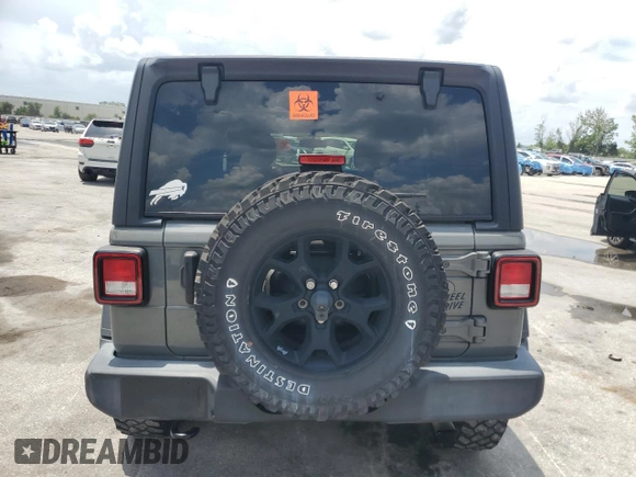 2020 Jeep Wrangler Unlimited Willys with VIN 1C4HJXDN7LW337975, listed as a Copart auction lot 58839085 with Not provided miles and Non repairable. Bid and sale history available at DreamBid. Image 6.