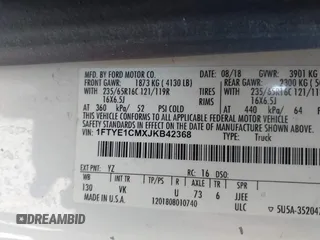 2018 Ford Transit с VIN 1FTYE1CMXJKB42368, выставлен на аукционе IAAI как лот 42449158 с пробегом 115 735 миль миль и . История ставок и продаж доступна на DreamBid. Изображение 8.