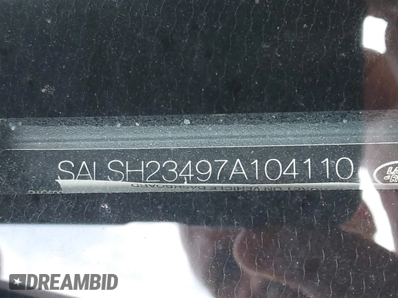 2007 Land Rover Range Rover Sport SC with VIN SALSH23497A104110, listed as a IAAI auction lot 42732800 with 167,307 mi miles and . Bid and sale history available at DreamBid. Image 9.
