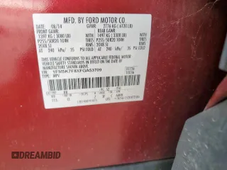 2015 Ford Explorer Limited with VIN 1FM5K7F8XFGA53709, listed as a Copart auction lot 55609715 with 188,467 mi miles and Salvage Title. Bid and sale history available at carsss.com. Image 12.