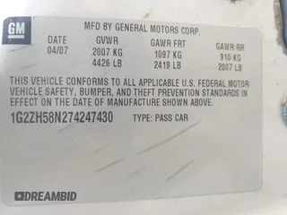 2007 Pontiac G6 GT с VIN 1G2ZH58N274247430, выставлен на аукционе IAAI как лот 41941760 с пробегом 179 262 миль миль и . История ставок и продаж доступна на DreamBid. Изображение 9.