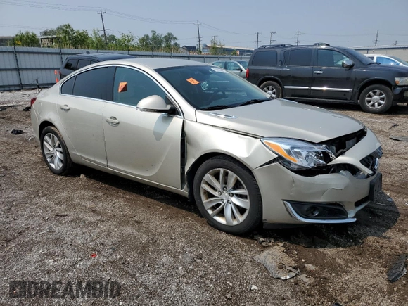 2016 Buick Regal Premium II with VIN 2G4GS5GX6G9197423, listed as a Copart auction lot 59928045 with 111,960 mi miles and Salvage title. Bid and sale history available at DreamBid. Image 4.