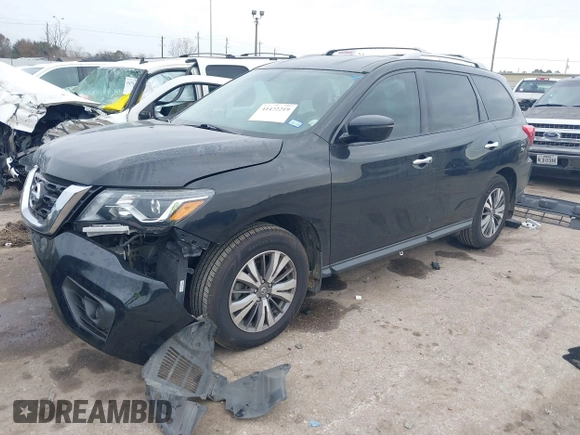 2020 Nissan Pathfinder S with VIN 5N1DR2AN5LC646694, listed as a IAAI auction lot 41472219 with 77,062 mi miles. Bid and sale history available at carsss.com. Image 2.