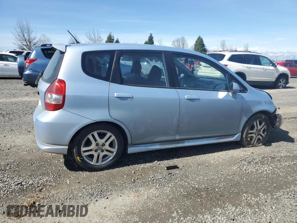 2008 Honda Fit Sport with VIN JHMGD38698S067935, listed as a Copart auction lot 50264995 with 142,268 mi miles and Salvage Title. Bid and sale history available at carsss.com. Image 3.