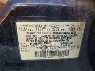 2011 Nissan Sentra SL with VIN 3N1AB6AP5BL652828, listed as a Copart auction lot 54849925 with 133,080 mi miles and Salvage Title. Bid and sale history available at DreamBid. Image 12.
