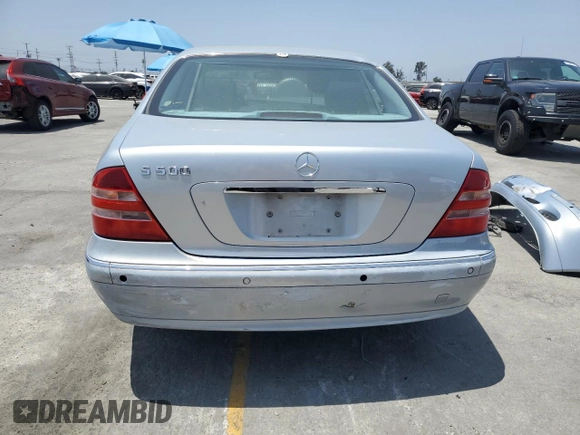 2000 Mercedes-Benz S 320/430/500 with VIN WDBNG75J4YA041795, listed as a Copart auction lot 62033745 with Not provided miles and Salvage title. Bid and sale history available at DreamBid. Image 6.
