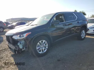 2021 Chevrolet Traverse LS z VIN 1GNERFKW1MJ254159, wystawiony jako Copart lot #55266575 z przebiegiem 21 759 mil mil oraz Szkoda całkowita • Salvage title. Historia ofert i sprzedaży dostępna na DreamBid. Obrazek 1.