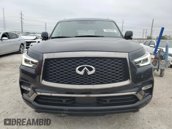 2021 Infiniti QX80 LUXE with VIN JN8AZ2AF6M9715895, listed as a Copart auction lot 72437294 with 42,582 mi miles and Salvage Title. Bid and sale history available at carsss.com. Image 5.