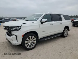 2021 Chevrolet Suburban Premier with VIN 1GNSKFKD4MR228033, listed as a Copart auction lot 48218955 with 0 mi miles and Salvage Title. Bid and sale history available at carsss.com. Image 1.