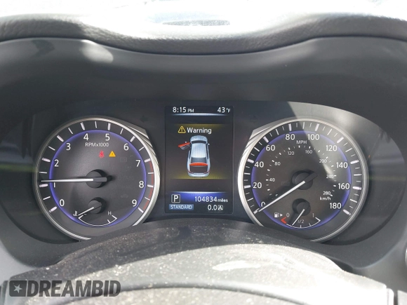 2017 Infiniti Q50 Premium with VIN JN1EV7AR2HM830032, listed as a IAAI auction lot 40777161 with 104,834 mi miles and . Bid and sale history available at DreamBid. Image 7.