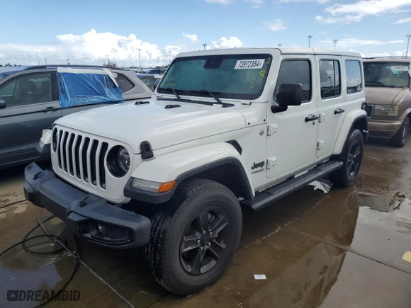 2019 Jeep Wrangler Unlimited Sahara Altitude with VIN 1C4HJXEGXKW648069, listed as a Copart auction lot 73972354 with 55,743 mi miles and Non Repairable. Bid and sale history available at carsss.com. Image 1.