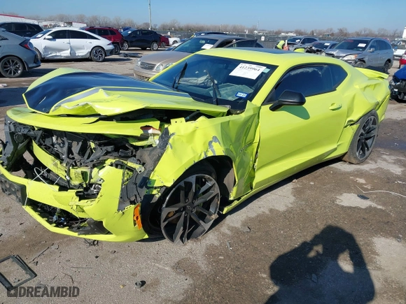 2021 Chevrolet Camaro 2LT with VIN 1G1FD1RS1M0127122, listed as a IAAI auction lot 41239964 with 47,216 mi miles. Bid and sale history available at carsss.com. Image 2.