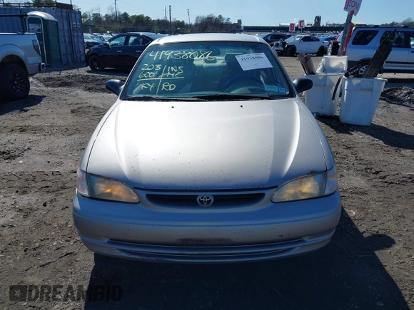 1999 Toyota Corolla VE with VIN 2T1BR12E0XC103688, listed as a IAAI auction lot 41938086 with 203,600 mi miles and . Bid and sale history available at DreamBid. Image 12.