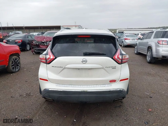 2015 Nissan Murano Platinum with VIN 5N1AZ2MH0FN237598, listed as a IAAI auction lot 41945540 with 177,934 mi miles. Bid and sale history available at carsss.com. Image 16.