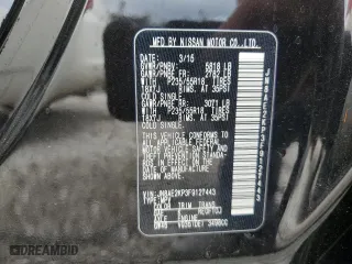 2015 Nissan Quest S with VIN JN8AE2KP3F9127443, listed as a Copart auction lot 45927644 with 93,174 mi miles. Bid and sale history available at carsss.com. Image 14.
