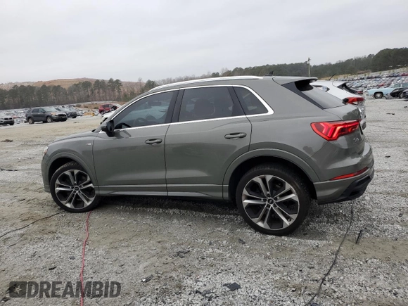 2019 Audi Q3 S line Premium Plus with VIN WA1EECF30K1067764, listed as a Copart auction lot 43360235 with 35,383 mi miles and Salvage Title. Bid and sale history available at carsss.com. Image 2.