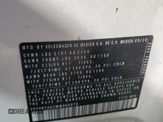 2021 Volkswagen Tiguan SE z VIN 3VV3B7AX2MM005670, wystawiony jako Copart lot #63139705 z przebiegiem 88 052 mil mil oraz Szkoda całkowita • Salvage title. Historia ofert i sprzedaży dostępna na DreamBid. Obrazek 13.