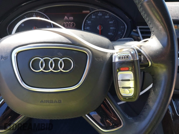 2017 Audi A8 L Sport with VIN WAU43AFD2HN000635, listed as a IAAI auction lot 41686835 with 91,203 mi miles. Bid and sale history available at carsss.com. Image 11.