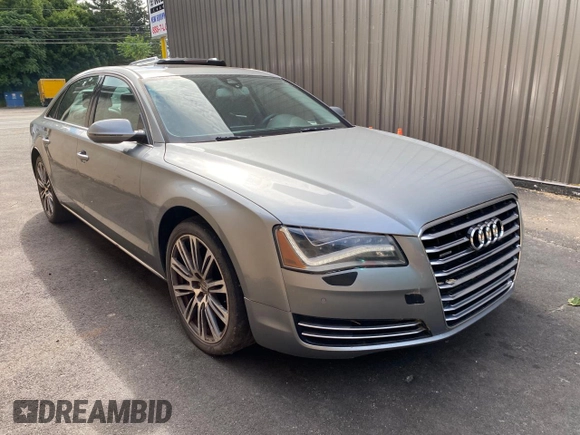 2011 Audi A8 with VIN WAURVAFD7BN018734, listed as a Copart auction lot 63735055 with 79,694 mi miles and Clean title. Bid and sale history available at DreamBid. Image 1.