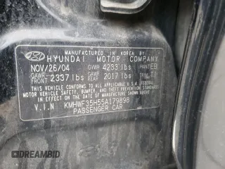 2005 Hyundai Sonata GLS with VIN KMHWF35H55A179898, listed as a Copart auction lot 50950545 with 161,128 mi miles and Salvage Title. Bid and sale history available at carsss.com. Image 13.
