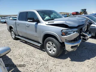 2020 Ram 1500 Laramie with VIN 1C6SRFJT8LN326685, listed as a Copart auction lot 54563825 with 21,246 mi miles and Salvage title. Bid and sale history available at DreamBid. Image 4.