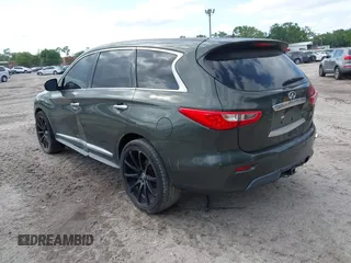 2013 Infiniti JX35 with VIN 5N1AL0MN8DC301195, listed as a IAAI auction lot 41886277 with 189,743 mi miles and . Bid and sale history available at DreamBid. Image 3.