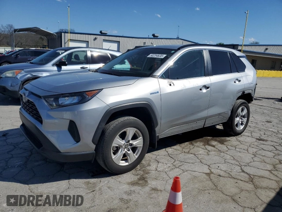 2021 Toyota RAV4 Hybrid LE with VIN 2T3M6RFV2MW013499, listed as a Copart auction lot 50234635 with 49,114 mi miles and Salvage Title. Bid and sale history available at carsss.com. Image 1.