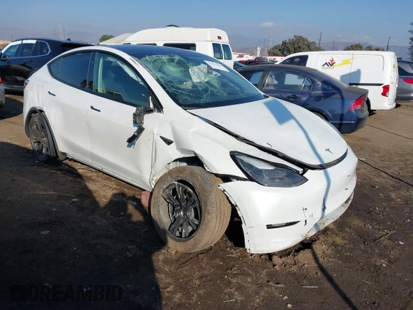 2024 Tesla Model Y Long Range with VIN 7SAYGDEE0RF209847, listed as a IAAI auction lot 41447620 with 7,646 mi miles and . Bid and sale history available at DreamBid. Image 1.