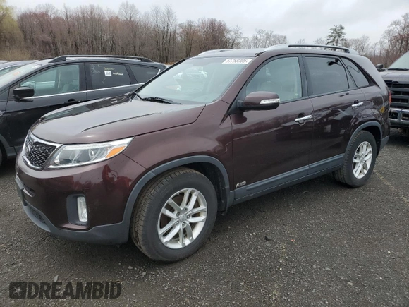 2014 Kia Sorento LX with VIN 5XYKTCA64EG544099, listed as a Copart auction lot 51758305 with 172,340 mi miles and Clean Title. Bid and sale history available at carsss.com. Image 1.