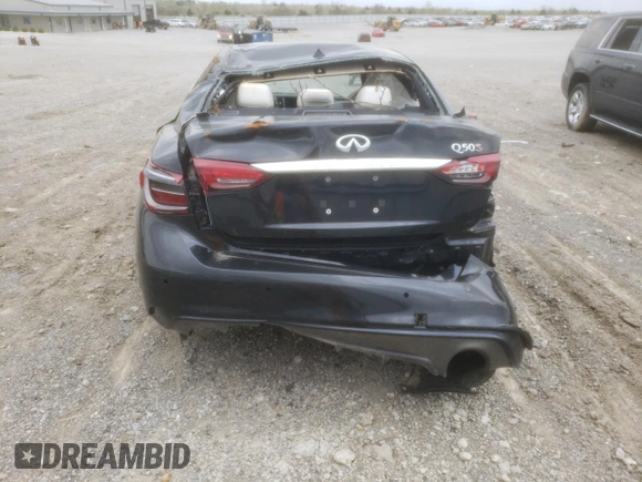 2020 Infiniti Q50 Red Sport 400 with VIN JN1FV7AP6LM630007, listed as a Copart auction lot 52964315 with Not provided miles and Salvage title. Bid and sale history available at DreamBid. Image 6.