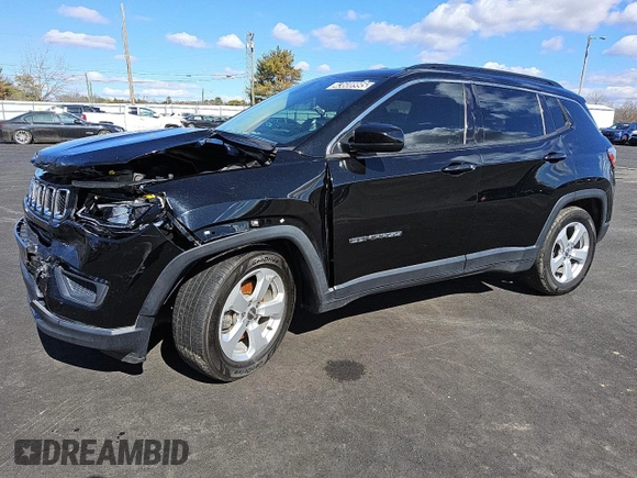 2020 Jeep Compass Latitude with VIN 3C4NJCBB9LT199009, listed as a Copart auction lot 43608995 with 77,107 mi miles and Clean Title. Bid and sale history available at carsss.com. Image 1.